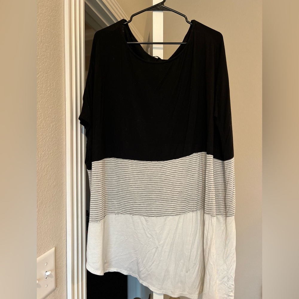 Asymmetrical Block Tunic Tee